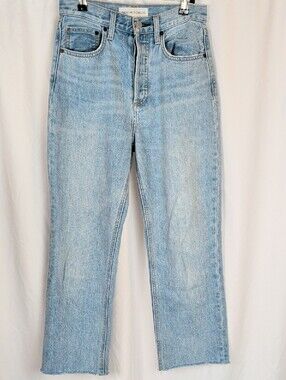 Denim Forum Aritzia High Rise Straight Leg Organic Denim Jeans 24